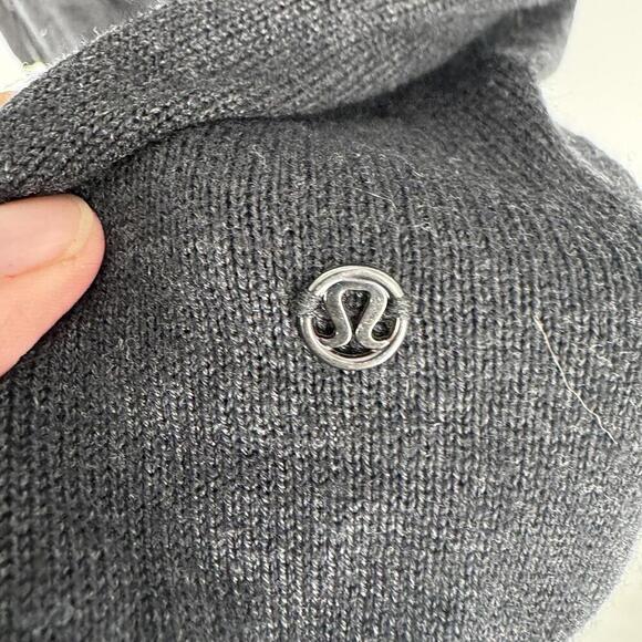 Lululemon sweater medium 8-10 dark gray cowl pullover wrap athleisure minimalist - Picture 2 of 4